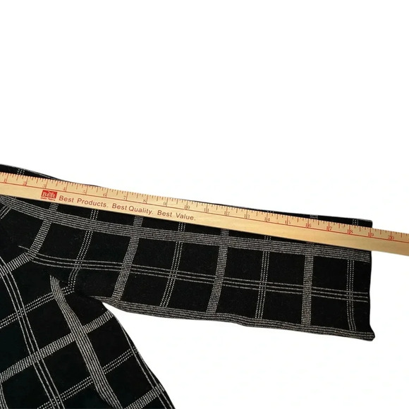 ANTHROPOLOGIE Moth Black Windowpane Plaid Knit Sweater Blazer Women’s Small - Picture 4 of 10